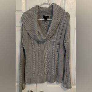 Cowl neck grey knit acrylic sweater size xlarge
